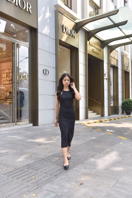 Vestido Midi Canelado